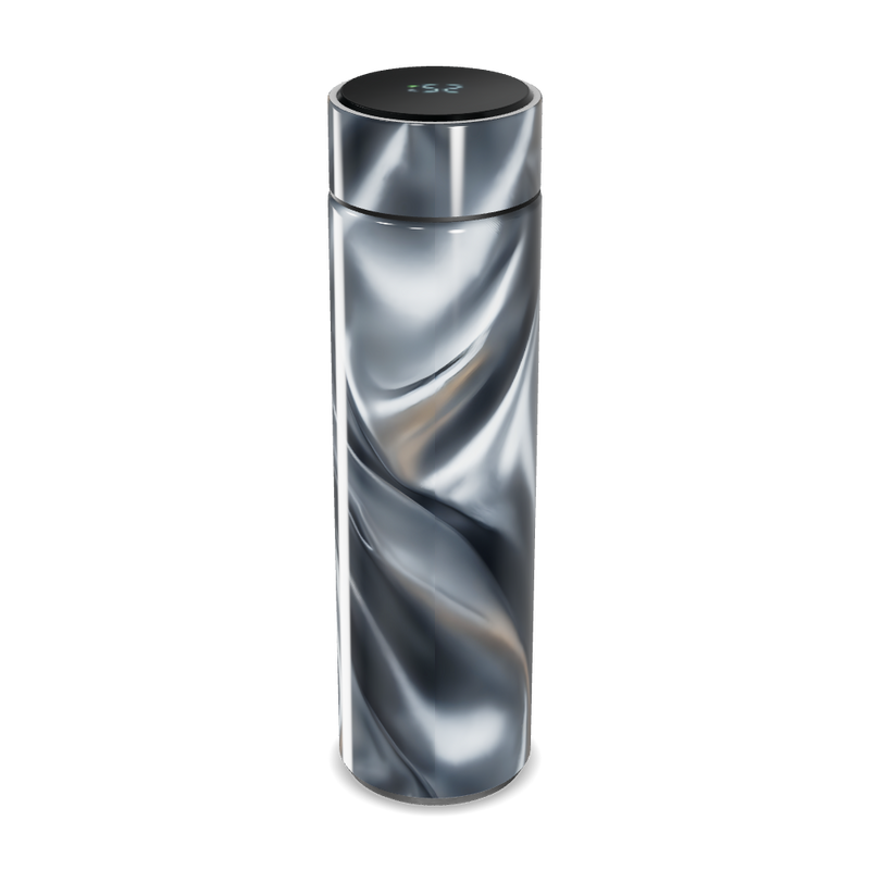 Garrafa Térmica Touch Preto e Prata com Display