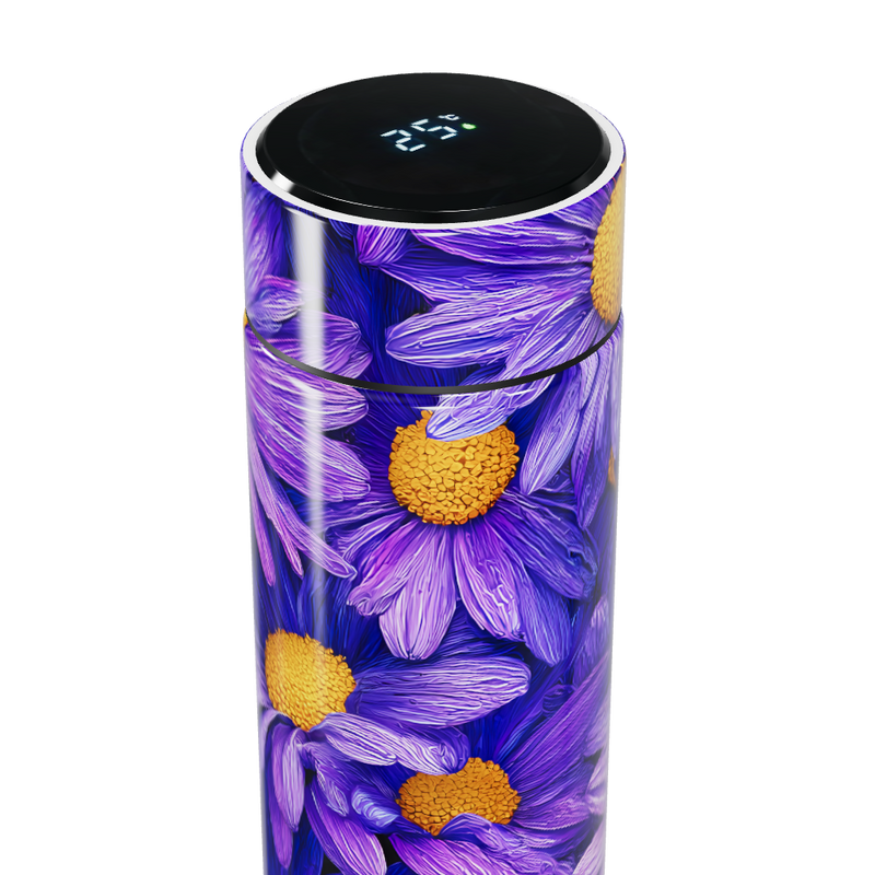 Garrafa Térmica Touch Floral Roxa