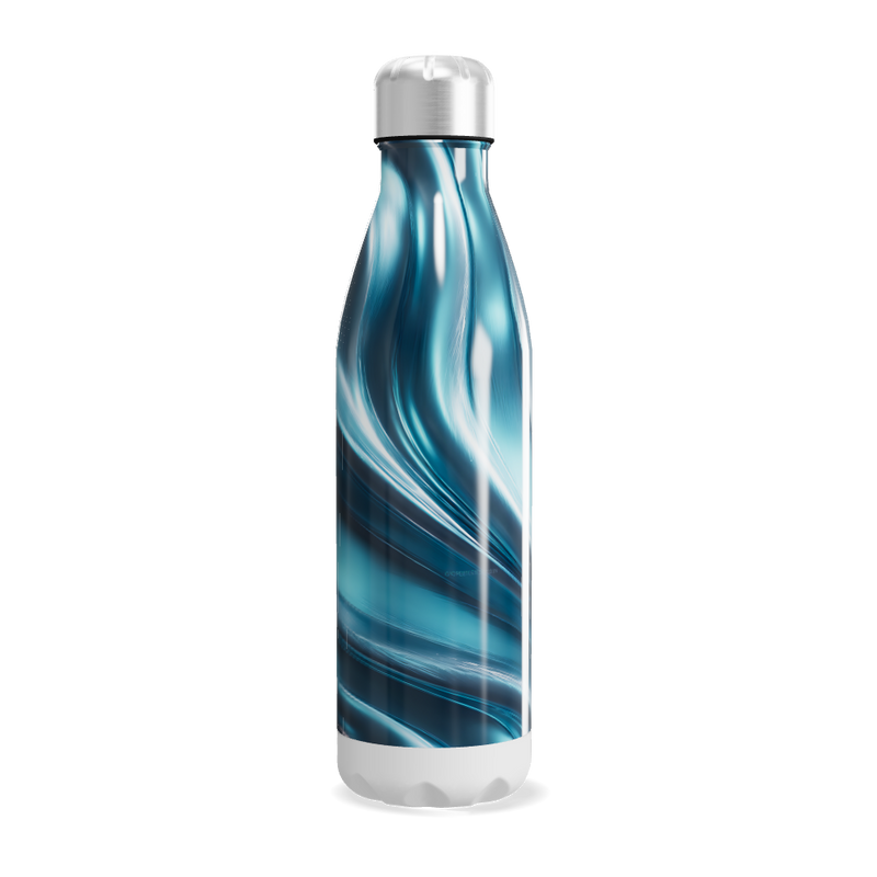 Garrafa Inox Azul - Design Ondulado