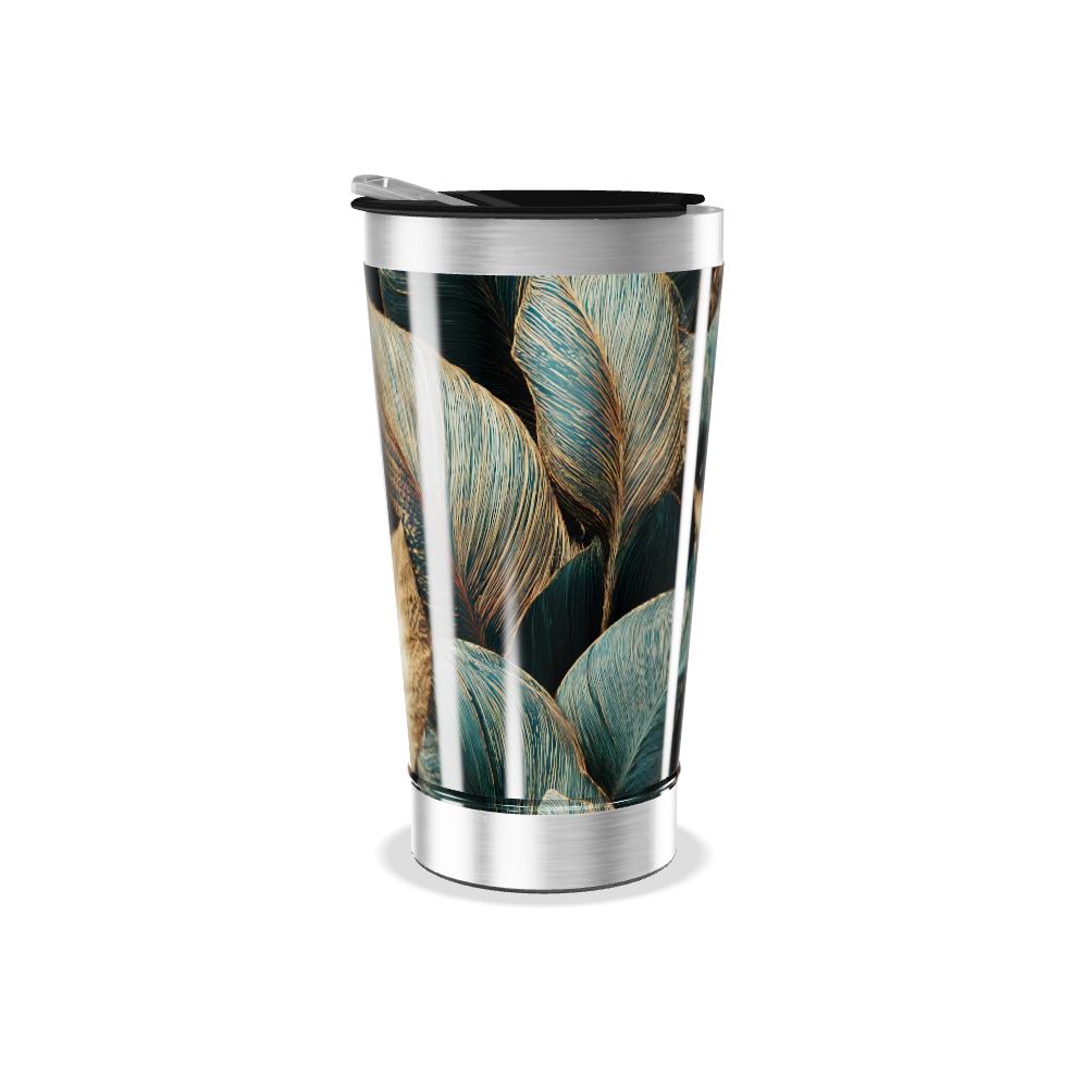 Copo Térmico - Com estampa de folhas