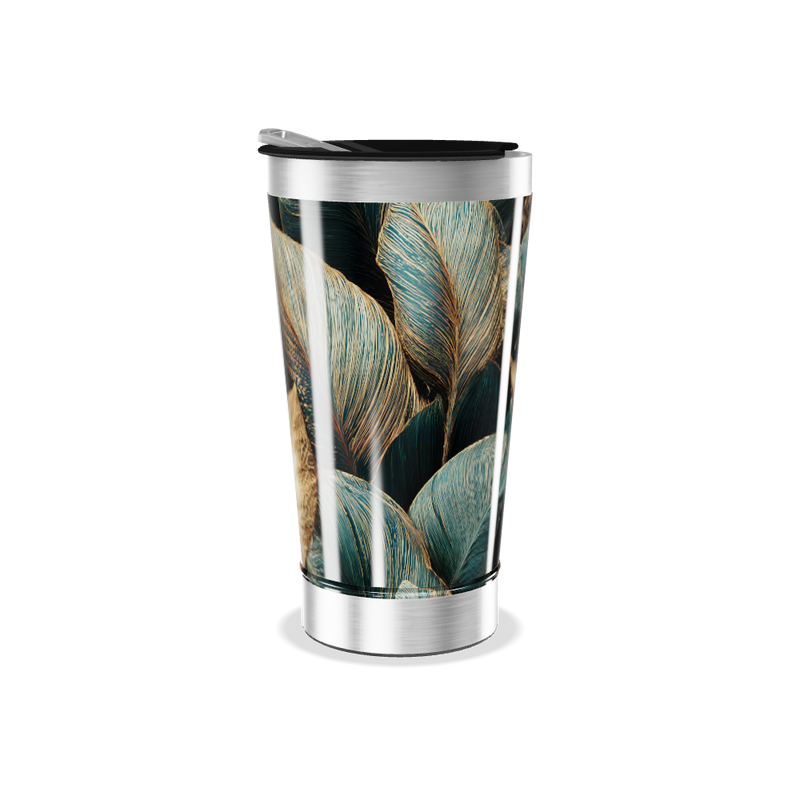Copo Térmico - Com estampa de folhas