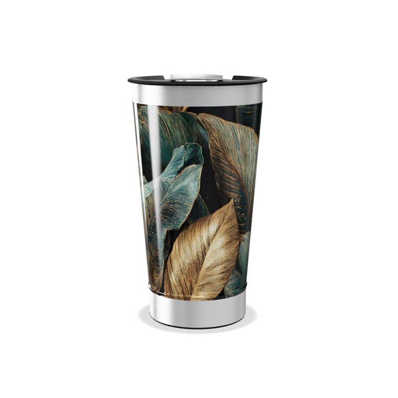 Copo Térmico - Com estampa de folhas
