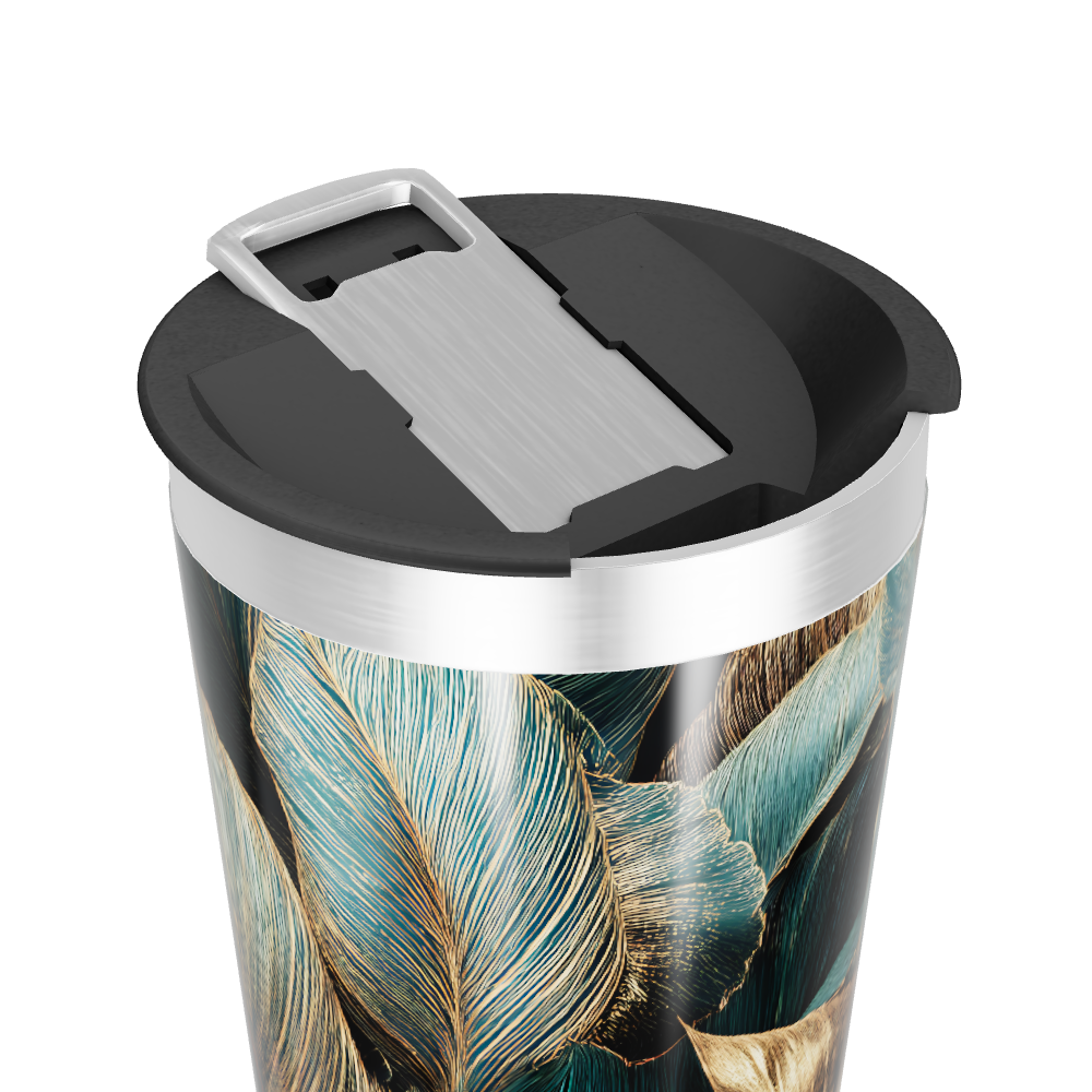 Copo Térmico - Com estampa de folhas