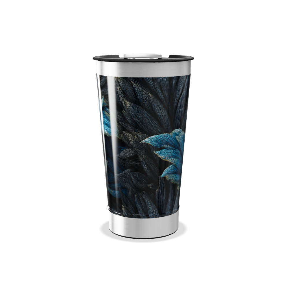 Copo Térmico - Folhas Azuis aço inox