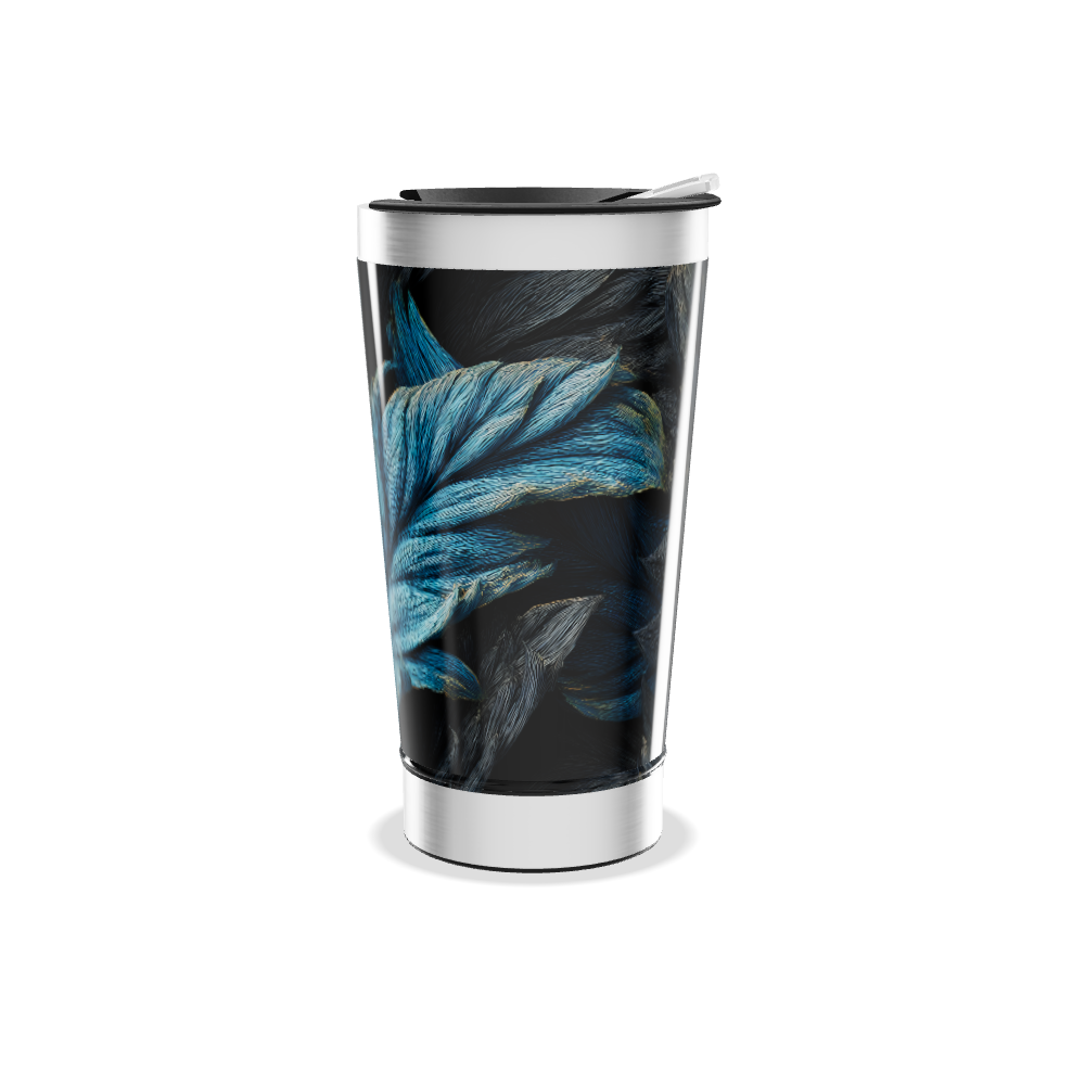Copo Térmico - Folhas Azuis aço inox