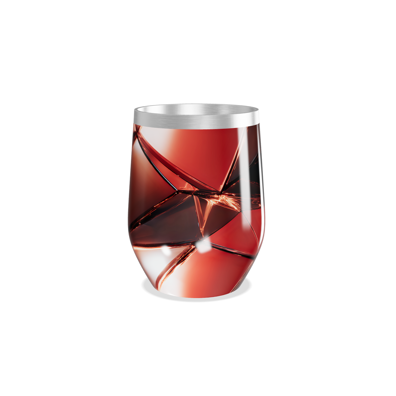 Copo Térmico Slim - Design Geométrico Vermelho