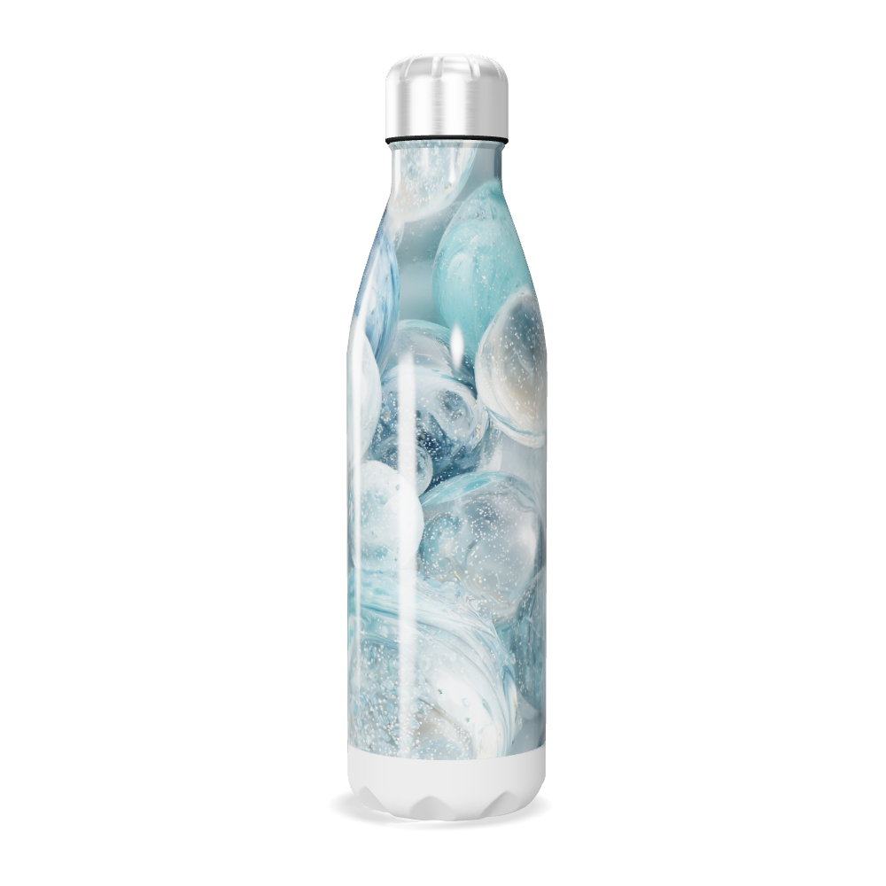 Garrafa Inox - Estampa Bolhas Azul