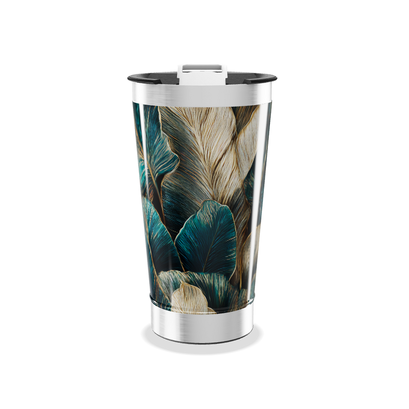 Copo Térmico - Folhagem Verde Aço Inox