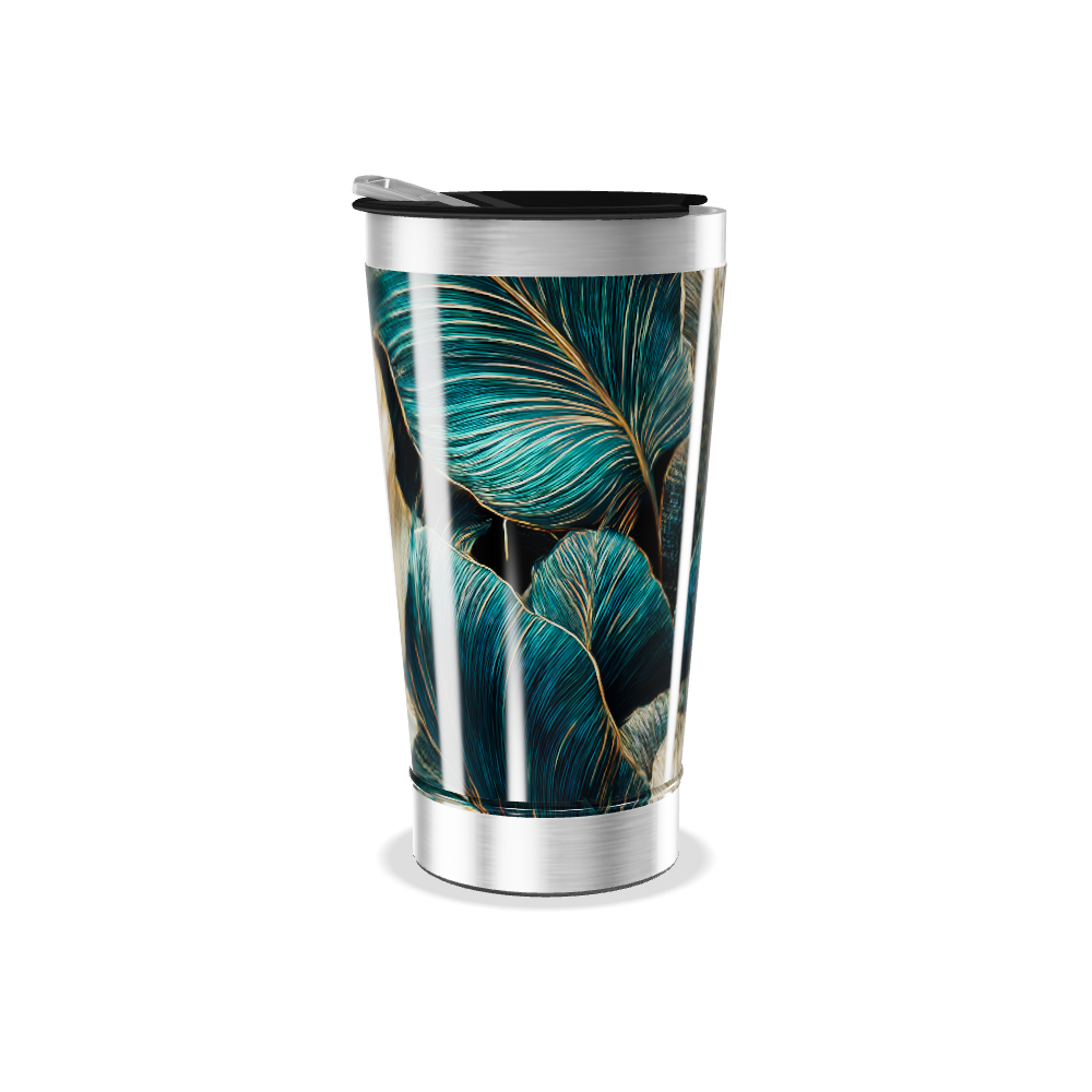 Copo Térmico - Folhagem Verde Aço Inox