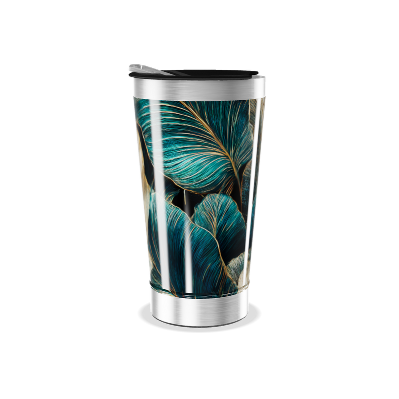 Copo Térmico - Folhagem Verde Aço Inox