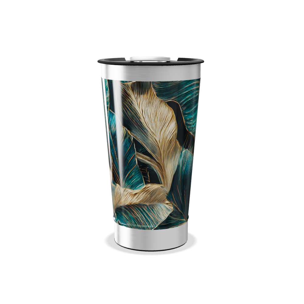 Copo Térmico - Folhagem Verde Aço Inox