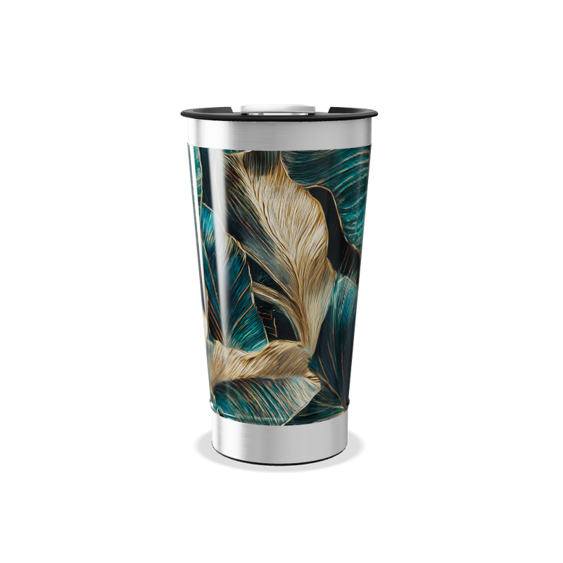 Copo Térmico - Folhagem Verde Aço Inox