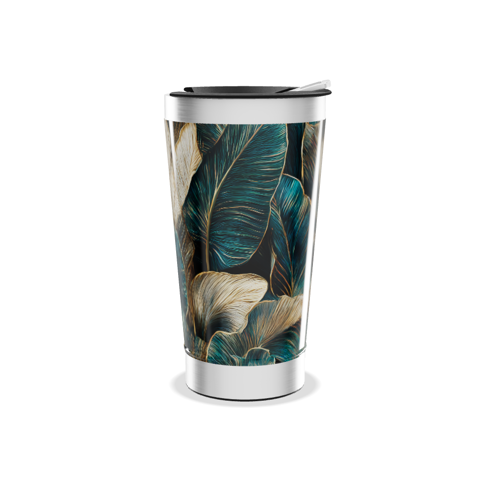 Copo Térmico - Folhagem Verde Aço Inox