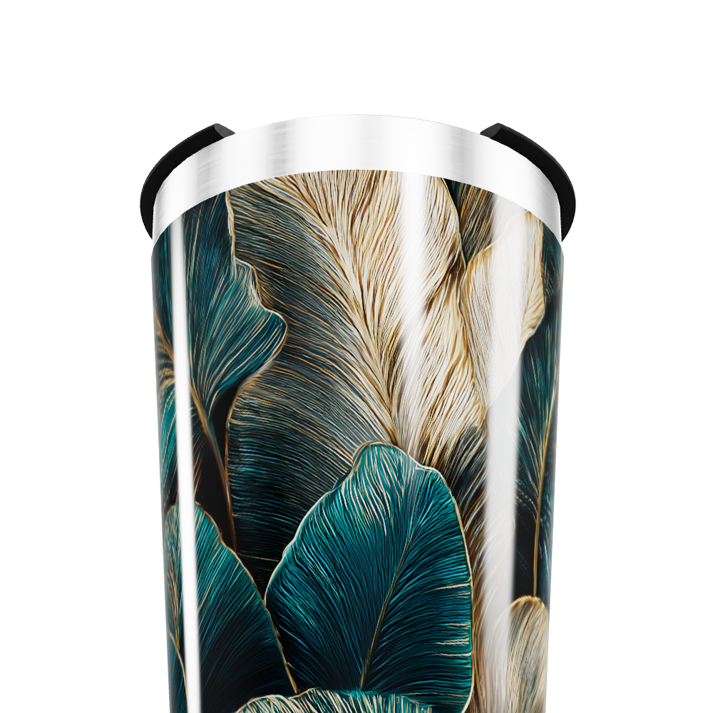 Copo Térmico - Folhagem Verde Aço Inox