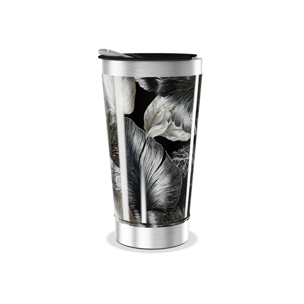Copo Térmico - Folhas Pretas Inox