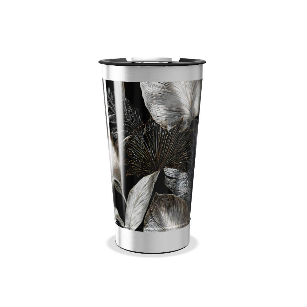 Copo Térmico - Folhas Pretas Inox