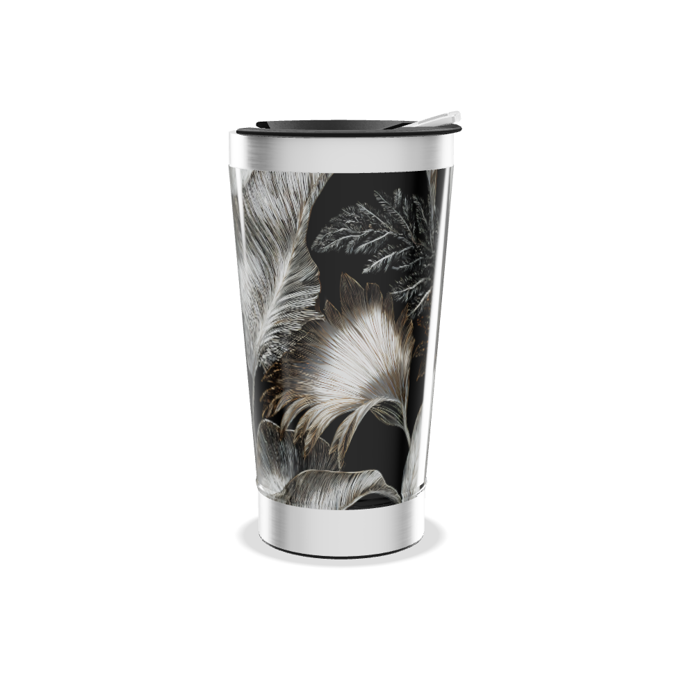 Copo Térmico - Folhas Pretas Inox