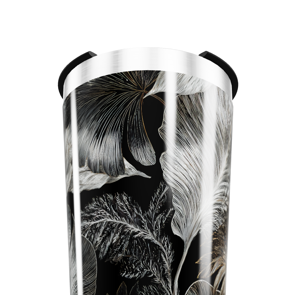 Copo Térmico - Folhas Pretas Inox