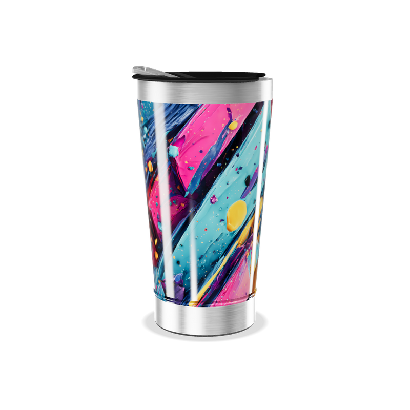 Copo Térmico - Design Abstrato Colorido