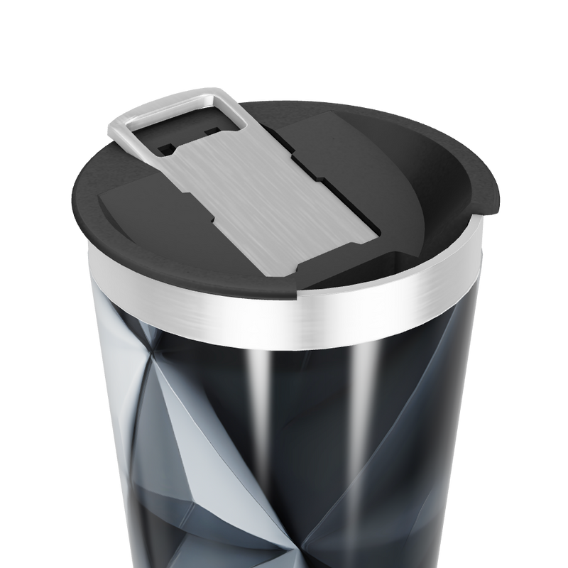Copo Térmico - Preto Geométrico Aço