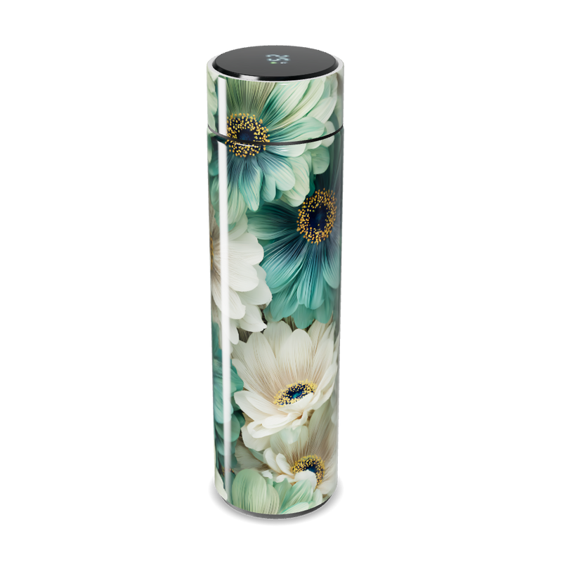 Garrafa Térmica Touch - Floral Verde e Branco