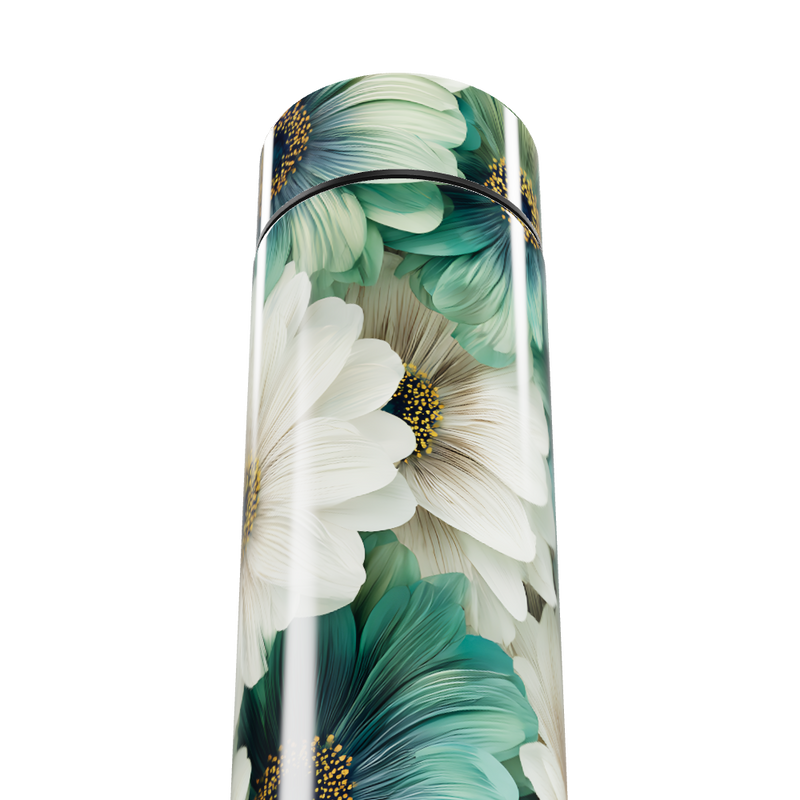 Garrafa Térmica Touch - Floral Verde e Branco