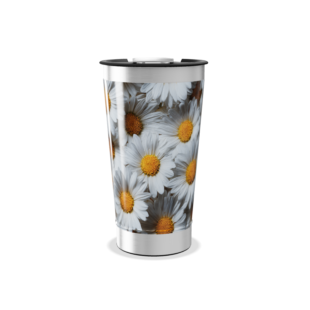 Copo Térmico - Flores Margarida Inox