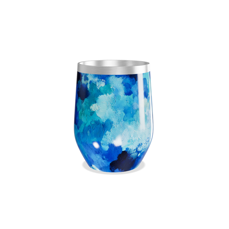 Copo Térmico Slim - Azul Pintura Abstrata