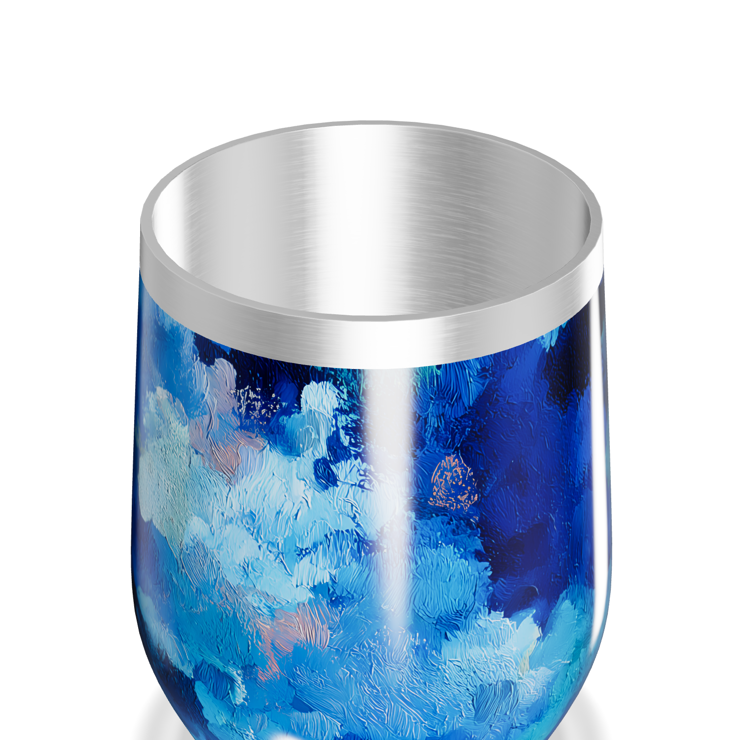 Copo Térmico Slim - Azul Pintura Abstrata