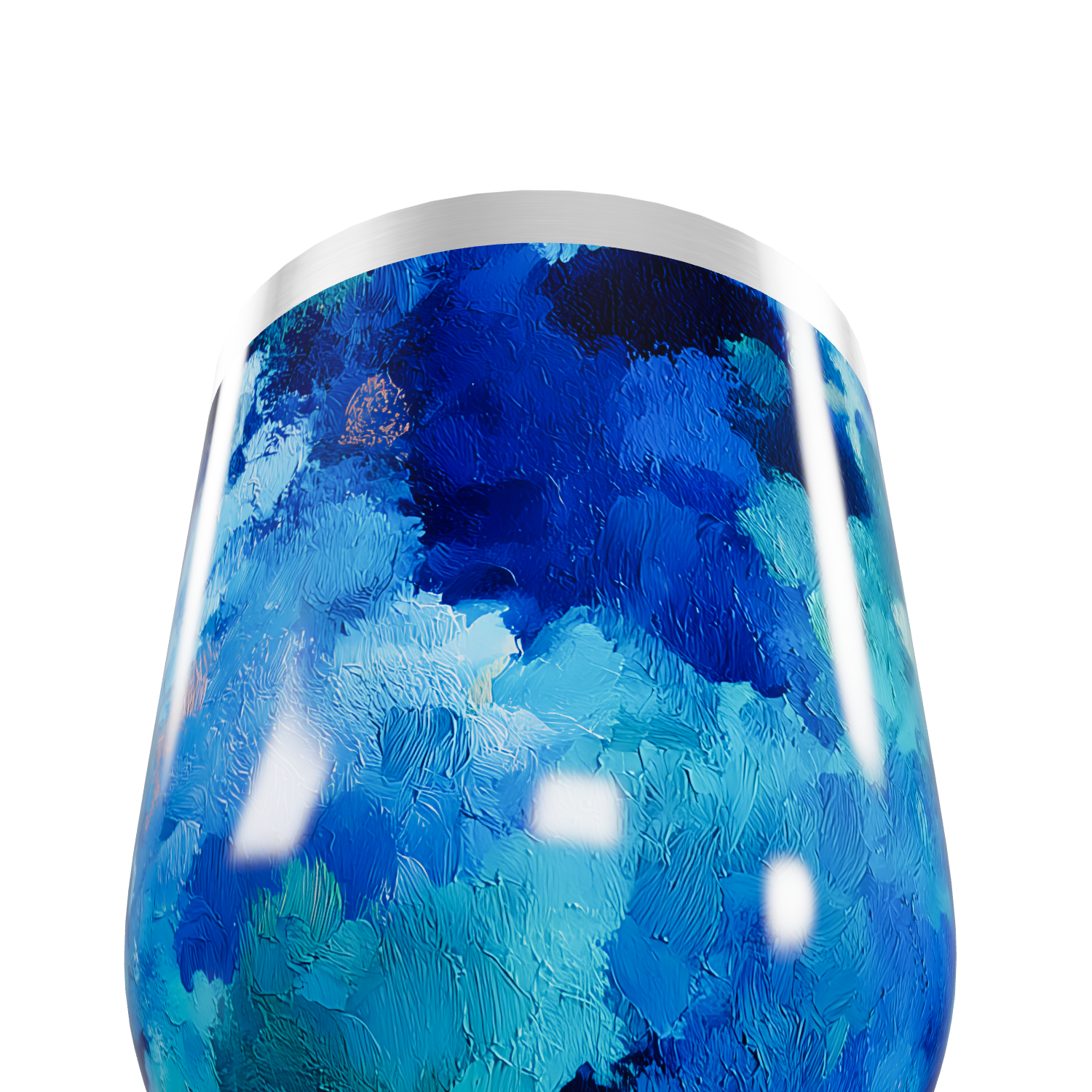 Copo Térmico Slim - Azul Pintura Abstrata