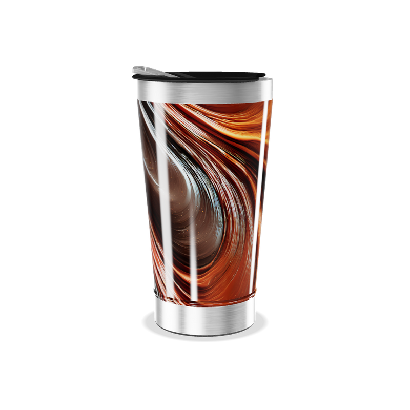 Copo Térmico - Estampa Marrom Abstrata