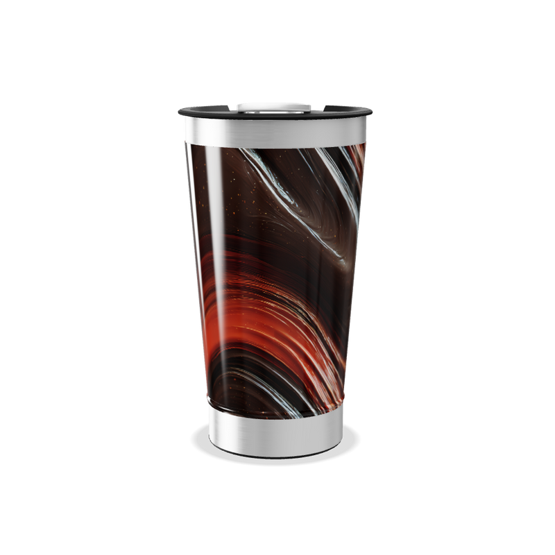 Copo Térmico - Estampa Marrom Abstrata