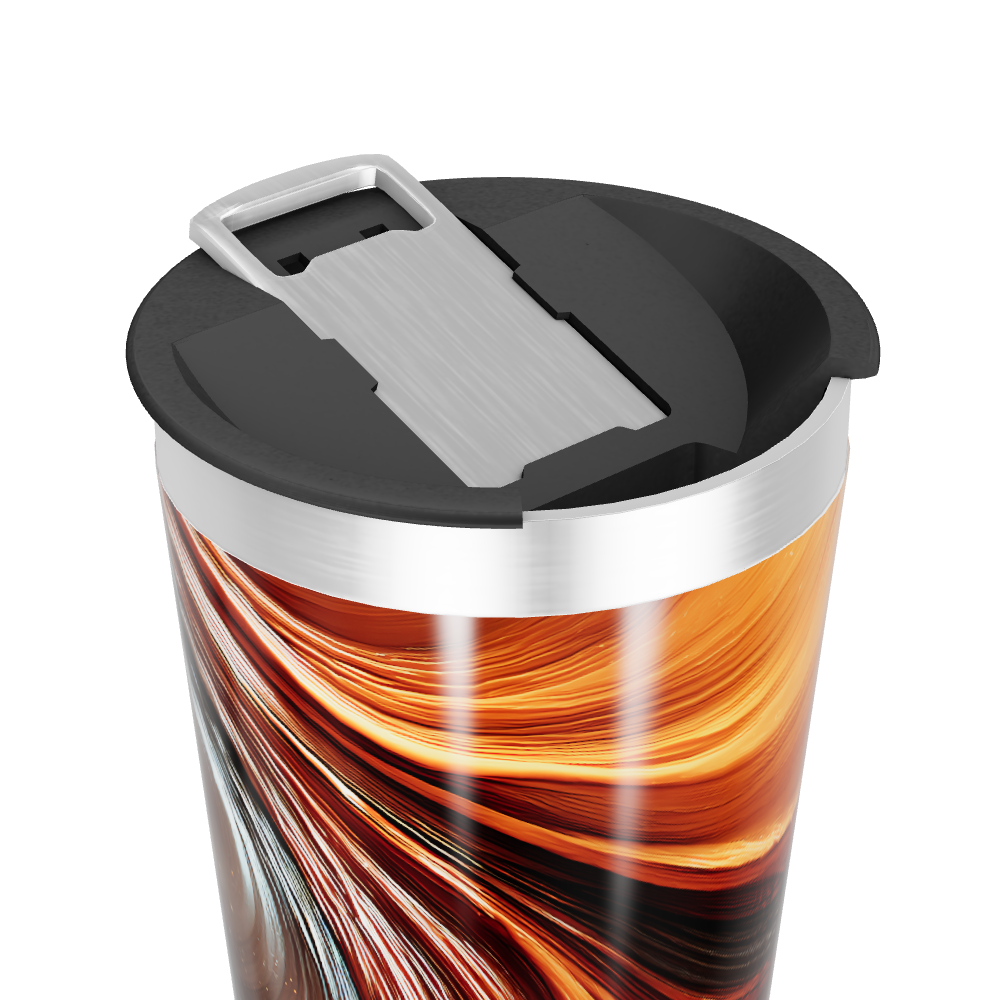 Copo Térmico - Estampa Marrom Abstrata