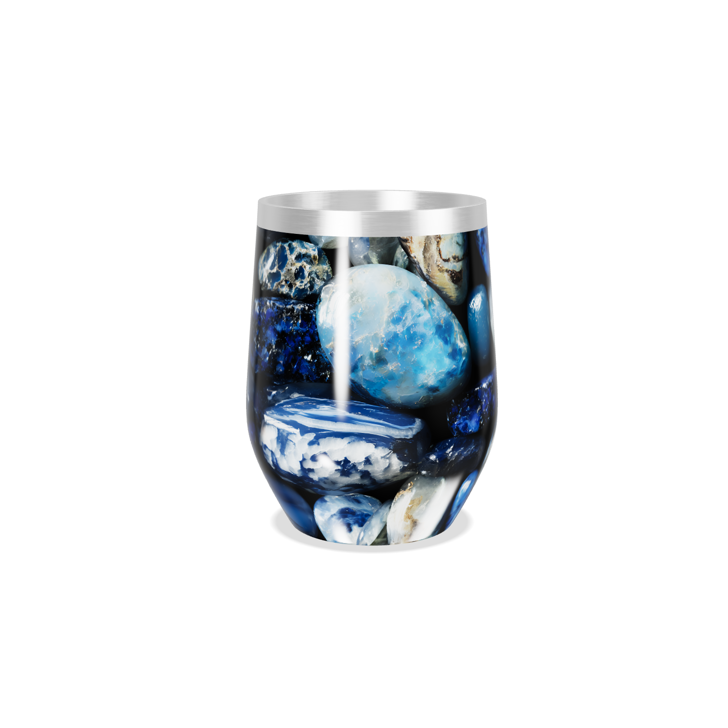 Copo Térmico Slim - Pedras Azuis Inox