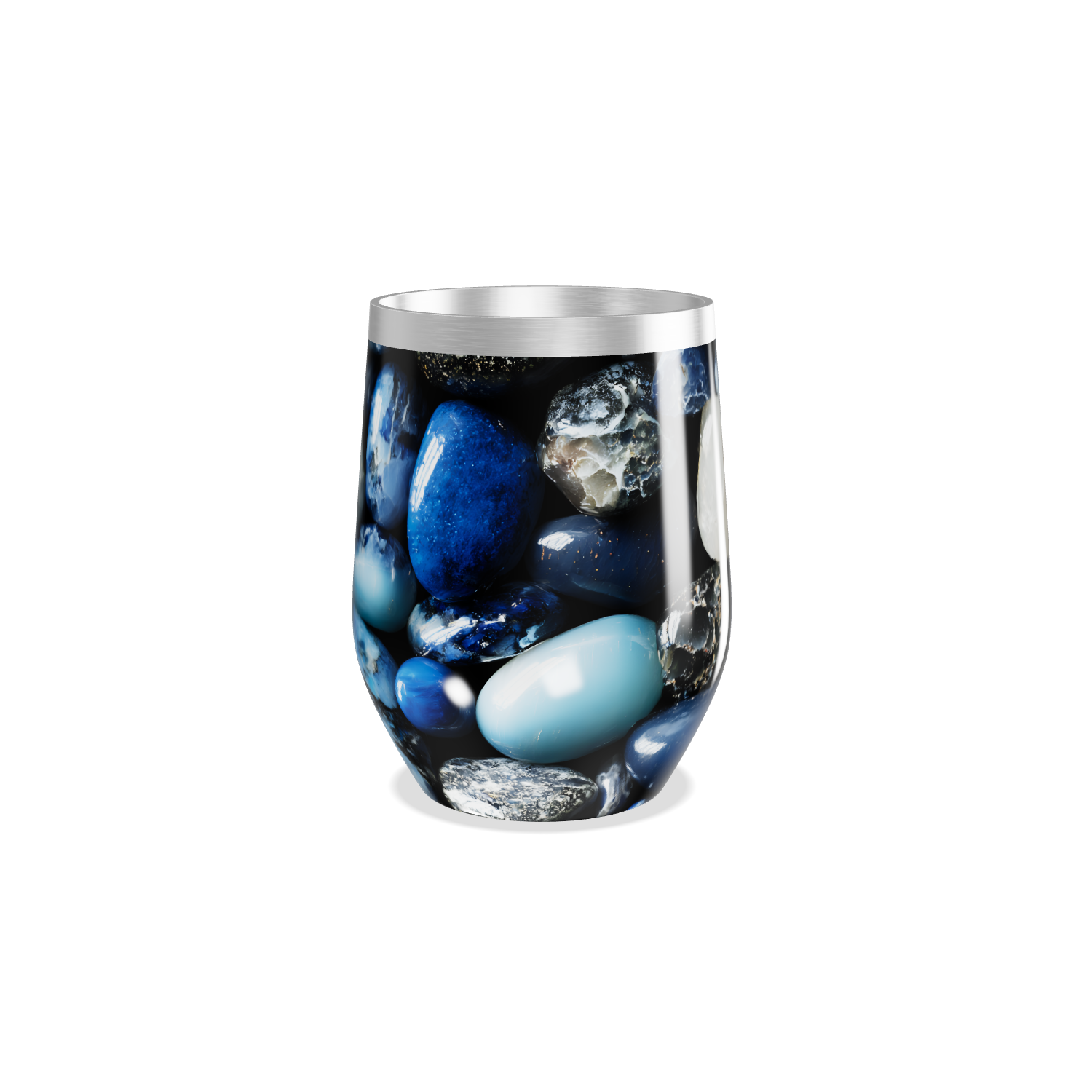 Copo Térmico Slim - Pedras Azuis Inox