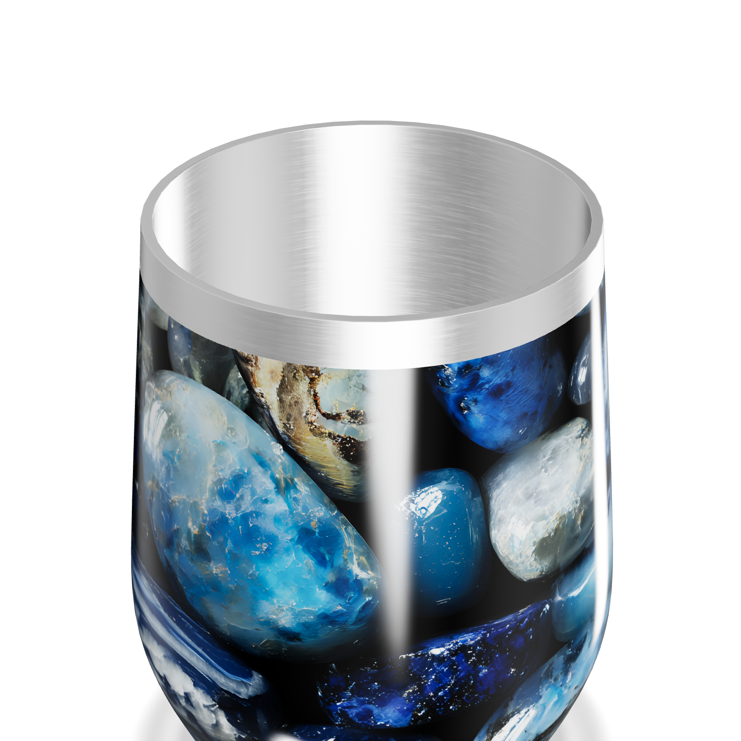 Copo Térmico Slim - Pedras Azuis Inox