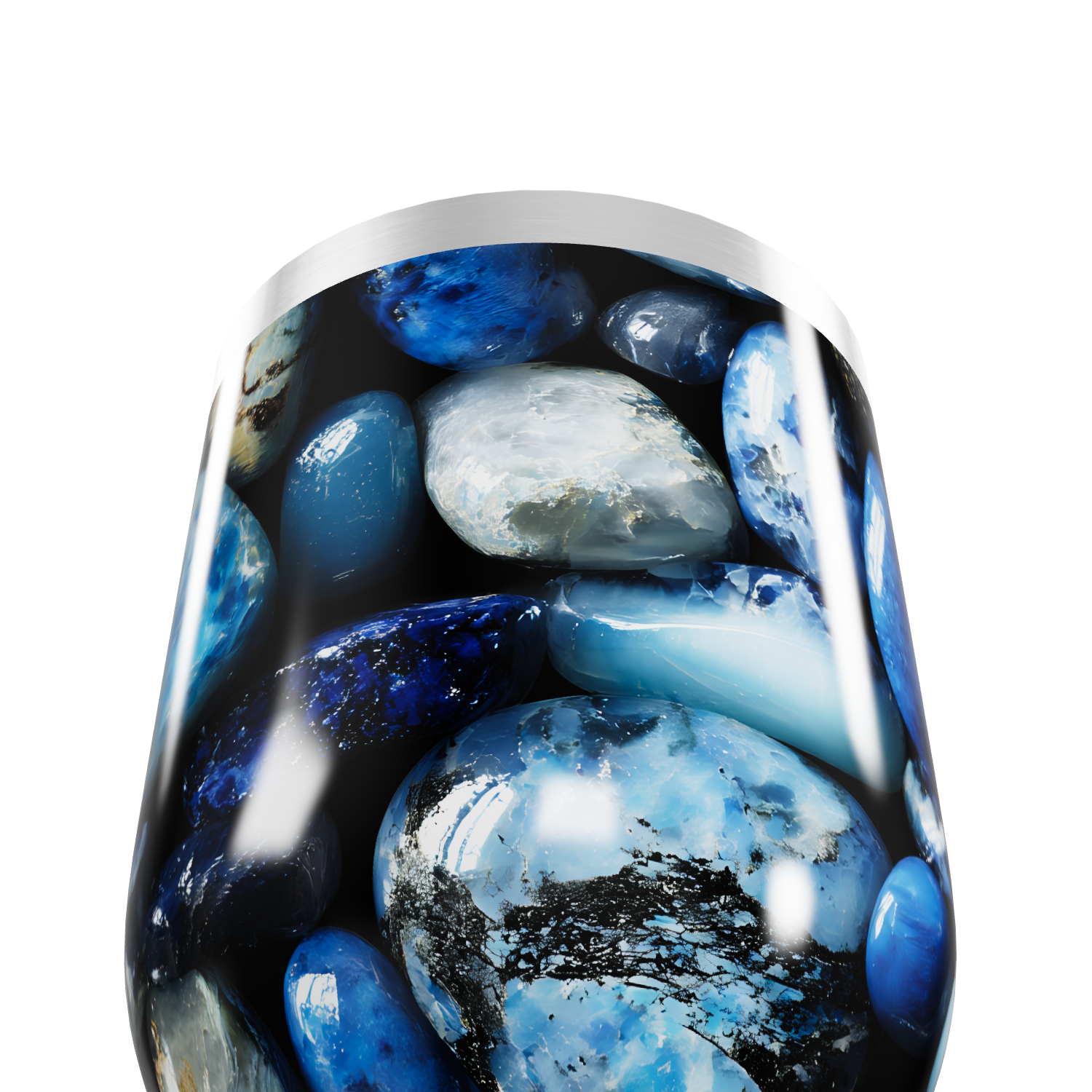 Copo Térmico Slim - Pedras Azuis Inox