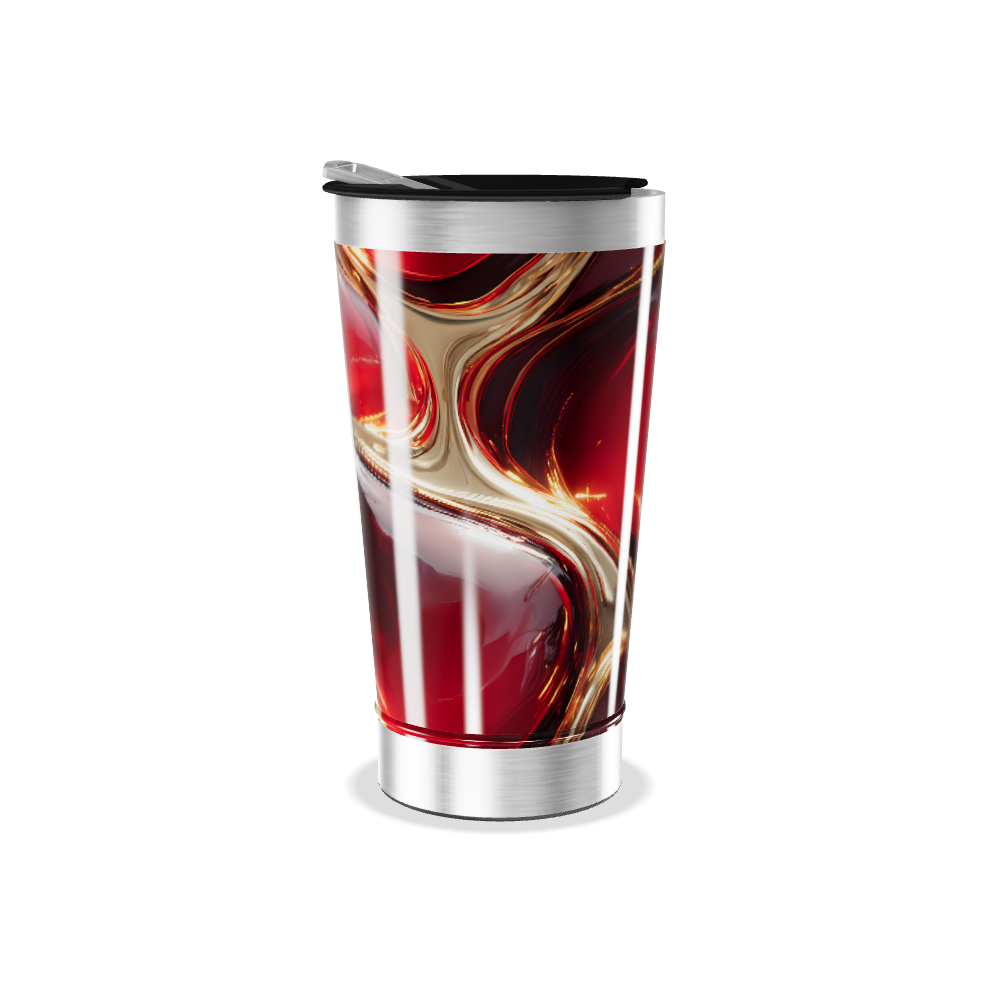 Copo Térmico - Vermelho Marmorizado Inox