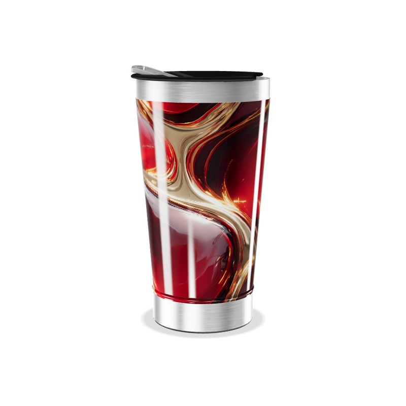 Copo Térmico - Vermelho Marmorizado Inox