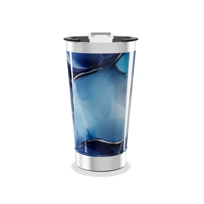 Copo Térmico - Azul com Estampa Geométrica