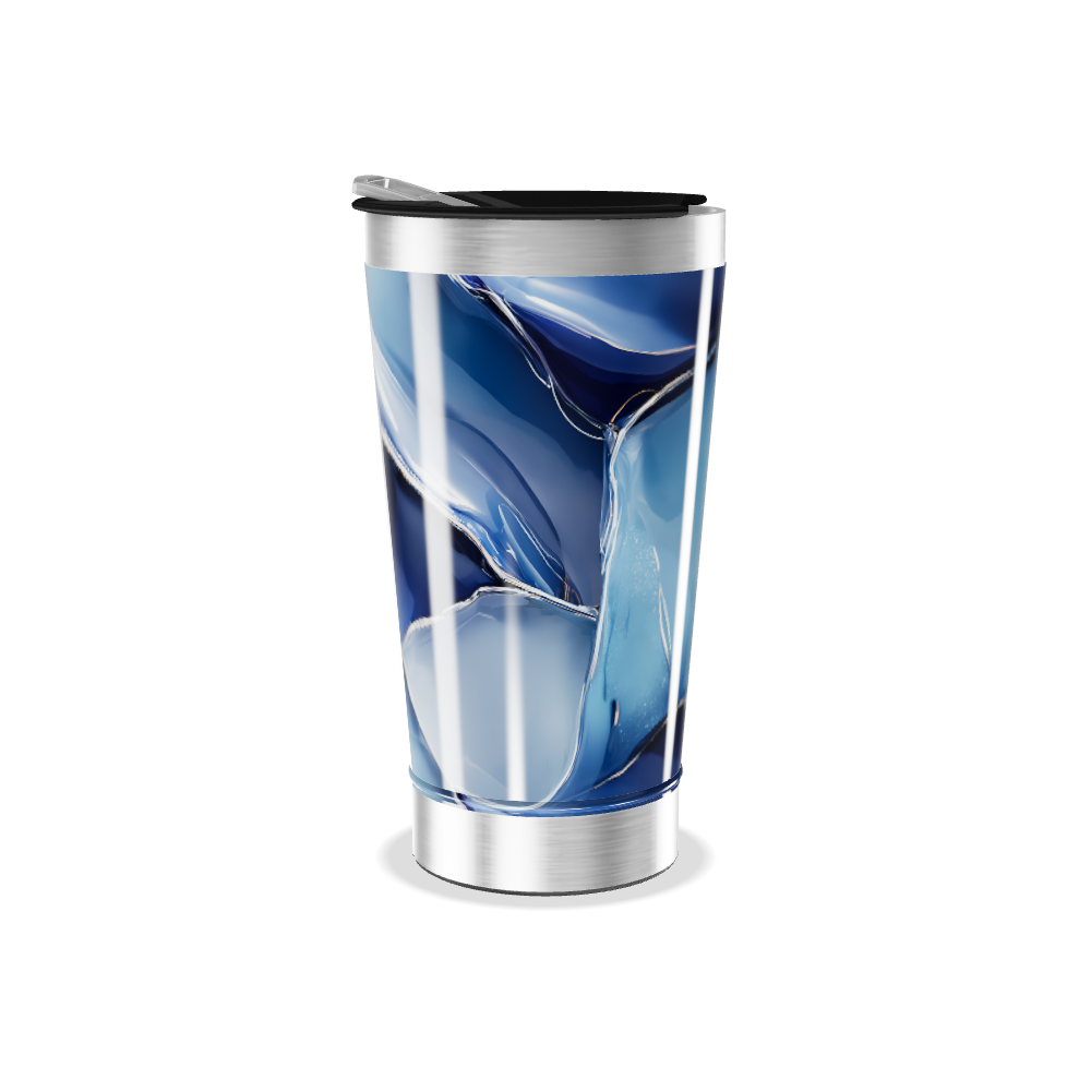 Copo Térmico - Azul com Estampa Geométrica