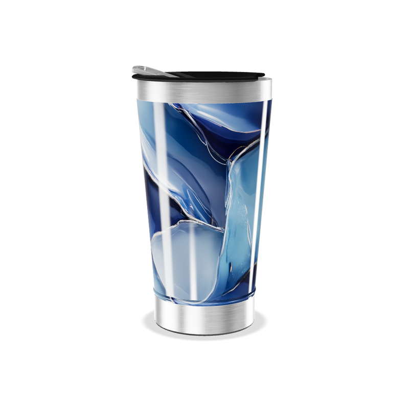 Copo Térmico - Azul com Estampa Geométrica