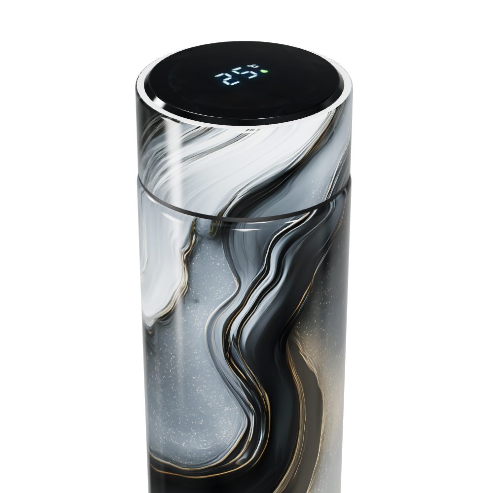 Garrafa Térmica Touch - Mármore Preto e Branco