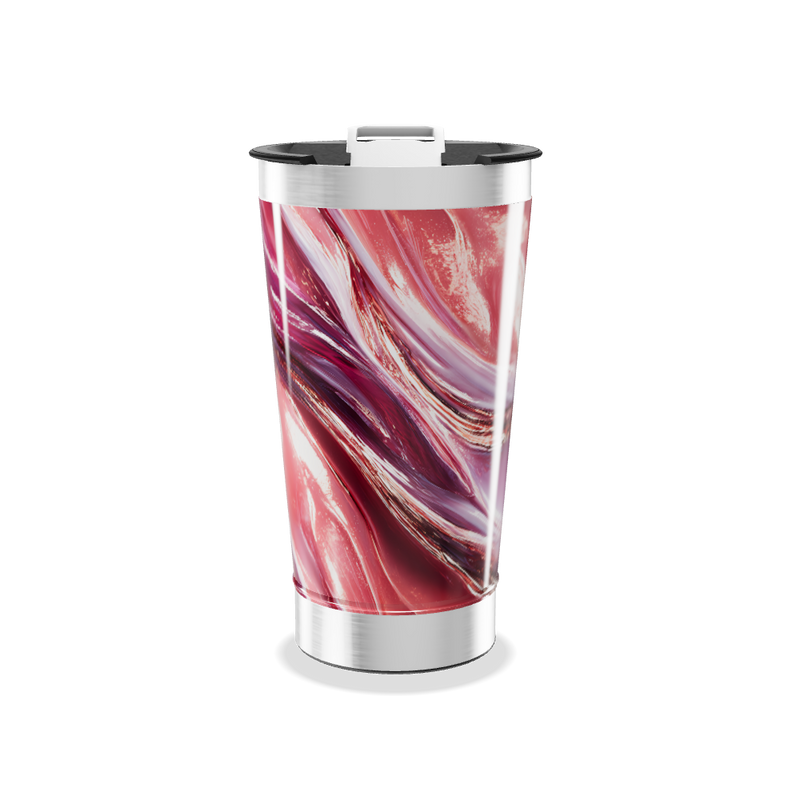 Copo Térmico - Estampa Mármore Vermelho