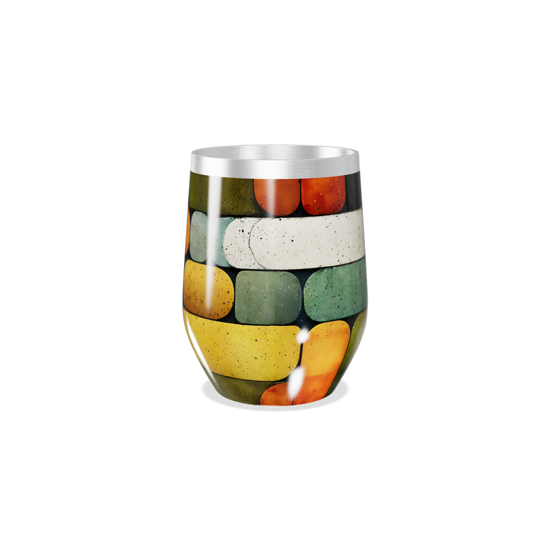 Copo Térmico Slim - Colorido com Padrão Geométrico