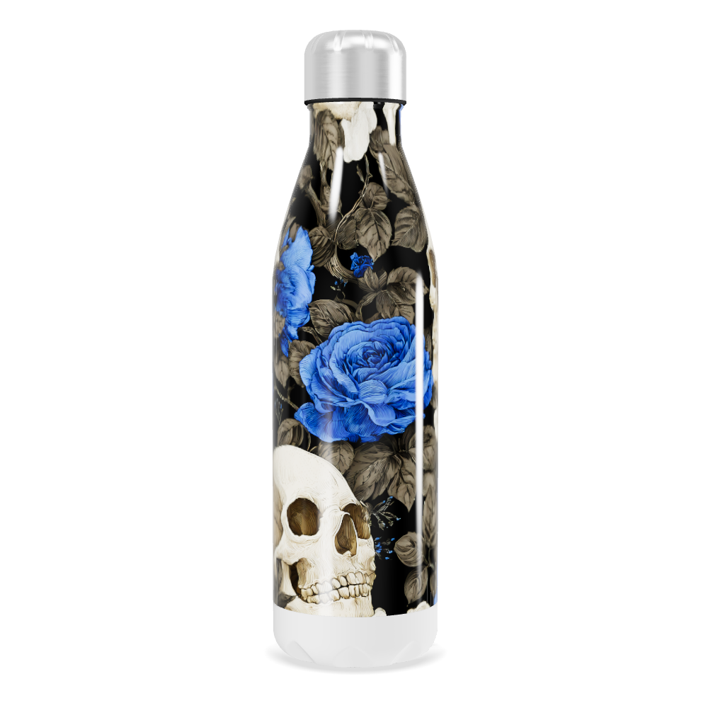 Garrafa Inox Estampa Floral Azul