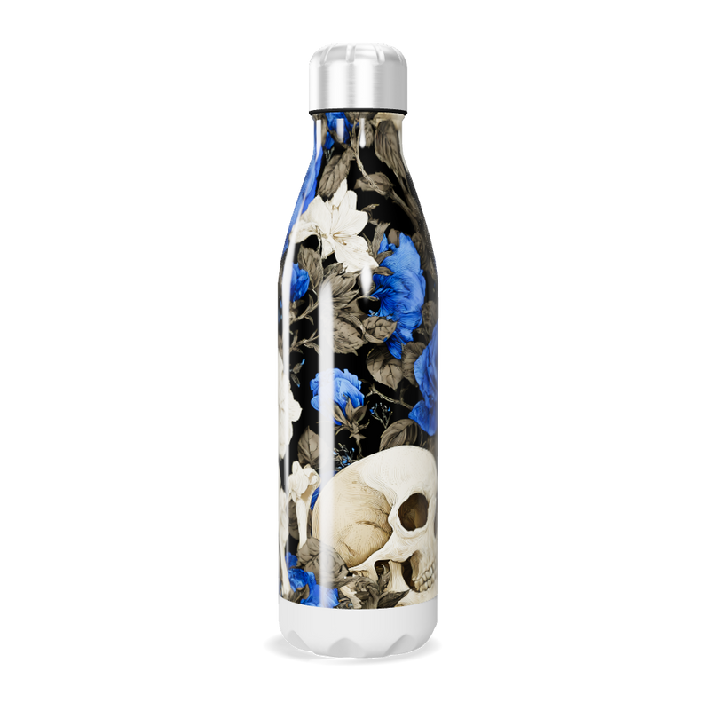 Garrafa Inox Estampa Floral Azul