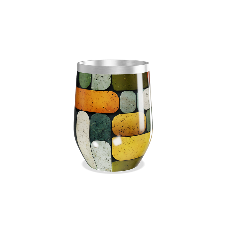 Copo Térmico Slim - Colorido com Padrão Geométrico