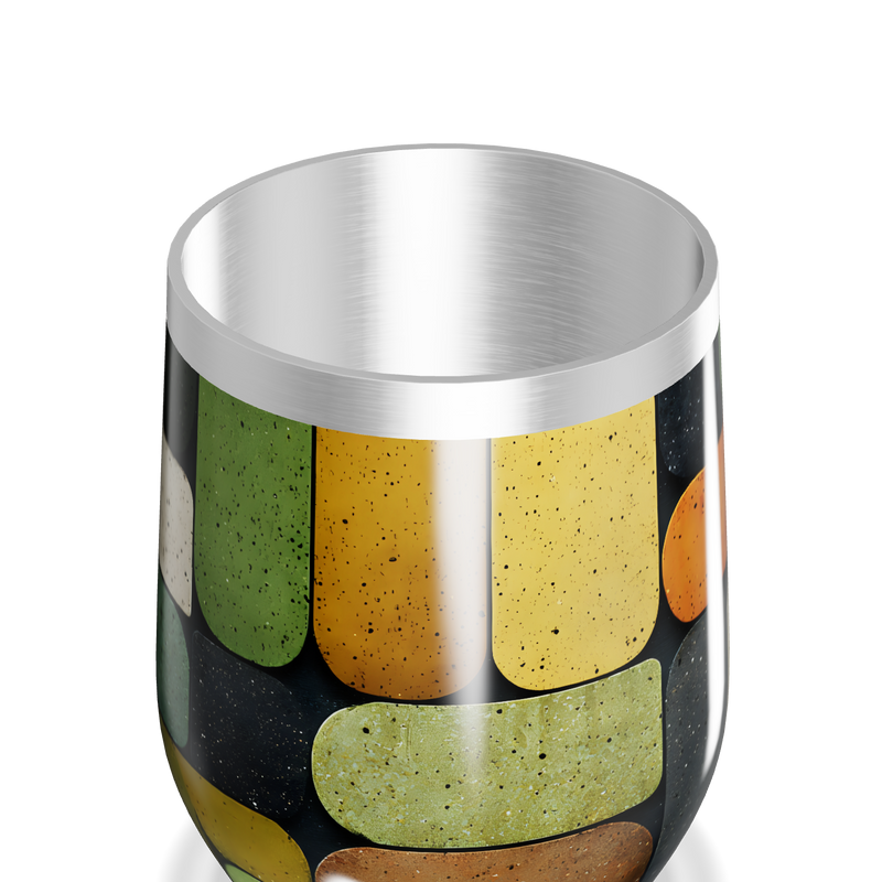 Copo Térmico Slim - Colorido com Padrão Geométrico