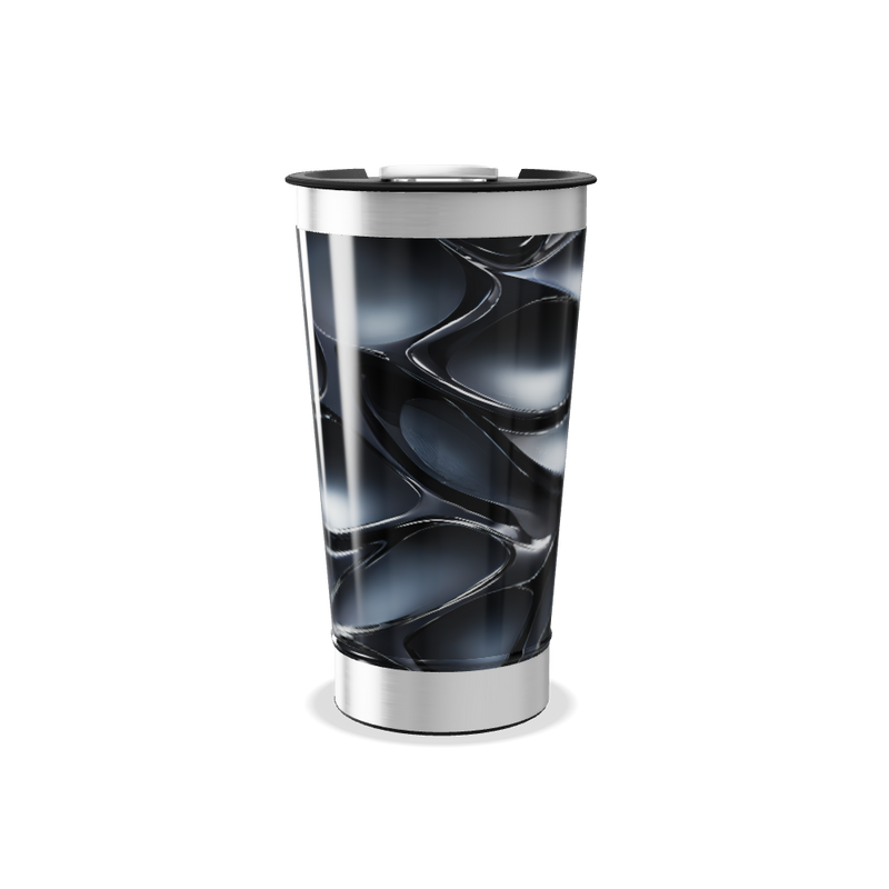 Copo Térmico - Preto Abstrato Aço Inox